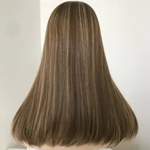 LX002 beş yıldız Qingdao fabrika tedarikçisi bakire rus ipeksi no-arapsaçı saç yahudi peruğu koşer peruk