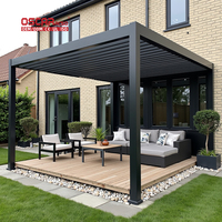 Pergola d'extérieur pour patio et jardin avec toit rétractable et rideaux en alliage d'aluminium Pergola personnalisée en vente directe d'usine