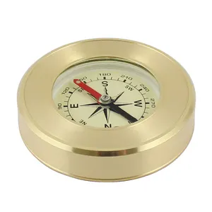57mm Outdoor Camping Copper Magnetic Wholesale Gift Promotion Antique Brass Pocket Gold Metal Compass