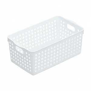 Cesto portaoggetti bianco largo Inomata - Product Image 1