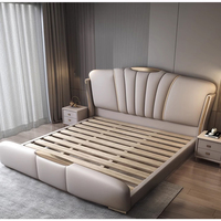 Lit plateforme au design exclusif, lit moderne de luxe, lit king size, lit queen size, ensemble de meubles de chambre à coucher, lit superposé rembourré avec tête de lit