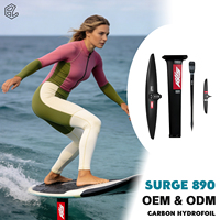 Aile hydrofoil en carbone AXIS SURGE Foils 890 pour lacs et rivières, unisexe, pour wingfoil, para-wingfoil et kitefoil, module élevé, mât 82 cm