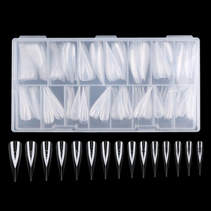Bqan alta calidad doble forma esculpida puntas de uñas de Gel suave extensión de uñas postizas acrílicas doble forma garra de Águila - Product Image 3