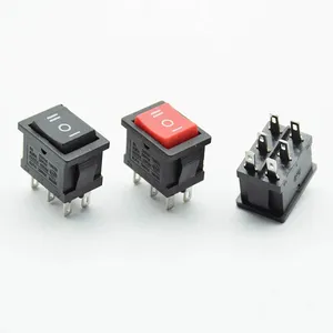 Rocker rocker switch power switch 6 foot 3 gear 6A 250V reverse button double pole double throw red black