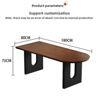 Table à manger ovale 4 places en bois massif de style médiéval français, mobilier de maison pour petit appartement, réception/négociation murale