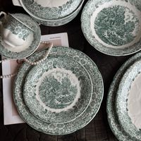 Lelyi – Ensemble de vaisselle en céramique style rétro campagnard, motif en relief, sensation de luxe, tasse à café et soucoupe créatives et délicates