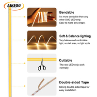 Mini Tira de Luz LED COB Flexible de Cobre de 5mm con Clasificación IP20, 400 LED/M, con Control Remoto