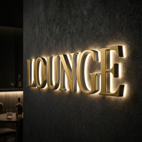 Enseigne de magasin de bubble tea, lettres en métal rétroéclairées par LED, affichage imperméable