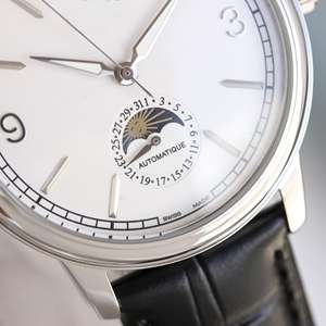 Montre ZS 39 mm de luxe à mouvement mécanique, boîtier en acier inoxydable, cadran en cristal saphir, bracelet en cuir véritable, aiguilles lumineuses, 10 bars - Product Image 4