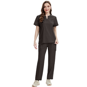 Uniformes médicos 42336 para mujer y hombre, conjunto de blusa y pantalón con bolsillos, uniforme de trabajo unisex. - Product Image 3