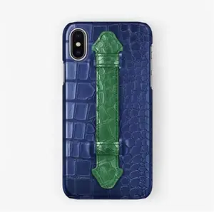 Capa De Celular Telefone Ins Hot Sales Genuine Leather Crocodile Pattern Mobile Cell Phone Case Cover With Handle For Iphone 15