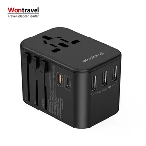 Us Plug Adapter Wontravel Dual Type-C Travel Adapter USB 35.5W PD Wall Power Travel Adaptor Multi Plug Universal Travel Adapter