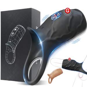 Cincin Pengunci Getar Penebal Wolf Tooth Set untuk Pasangan, Alat Pembesar Fisik, Penunda Ejakulasi, Perangkat Resonansi Tubuh, Mainan Seks - Product Image 1