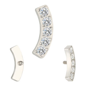 Ultima moda gioielli orecchini titanio 5 CNC Set <span class=keywords><strong>CZ</strong></span> foderato barra curva Piercing corpo alta gioielli Labret borchie - Product Image 2