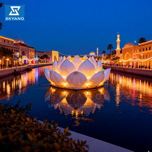 Luces Inflables de Flores Personalizadas para Ramadán, Loto Inflable Gigante Blanco con Luces LED Flotando <span class=keywords><strong>en</strong></span> <span class=keywords><strong>el</strong></span> <span class=keywords><strong>Agua</strong></span> - Product Image 5