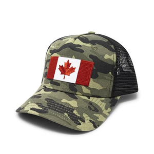 Gorro de <span class=keywords><strong>Camionero</strong></span> con Camuflaje Canadiense, Parche Bordado con la Bandera, 6 Paneles, Mezcla de Mezclilla/Lona, Transpirable e Impermeable, Informal para Exteriores - Product Image 1