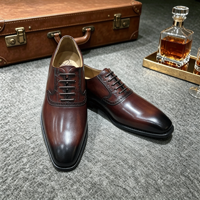 Chaussures Oxford pour hommes prêtes à être expédiées, en cuir véritable, chaussures de ville formelles pour le bureau, chaussures de luxe pour hommes pour la Semaine de la Mode