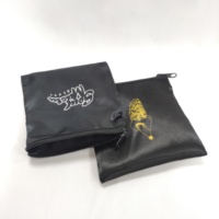Petit sac en soie avec fermeture éclair, pièces, pochette d'emballage en Satin pour bijoux