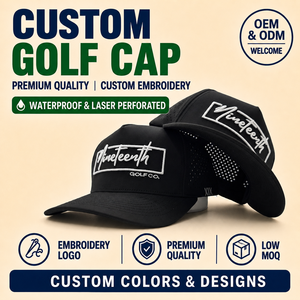 Tournament Standard 5 Panel Solid Waterproof Golf <b>Cap</b> Custom Embroidery Logo Low MOQ OEM <b>Quick</b> <b>Dry</b> Lightweight All Weather Defen - Product Image 1