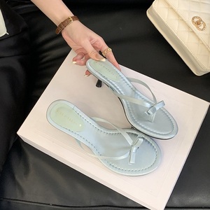 Nouvelles Sandales et Mules d'Été 2025 en Satin pour Femme, à Talon Chaton et Nœud Élégant - Product Image 3