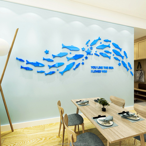 Style nordique créatif <span class=keywords><strong>poisson</strong></span> stéréo mur acrylique décoration autocollant décor à la maison pour salon chambre décoration murale - Product Image 2