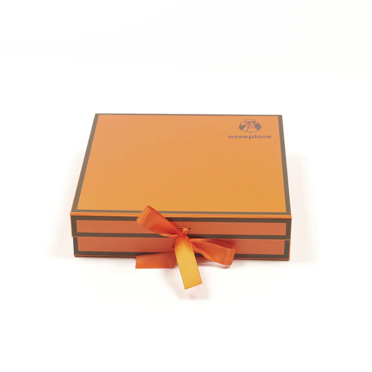 Logo personalizzato stampato di lusso magnetico regalo pieghevole grande confezione abito da sposa scatola arancione