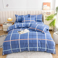 Parure de lit 4 pièces en polyester rafraîchissant, respirante, estivale, moderne, imprimée, 100 % polyester