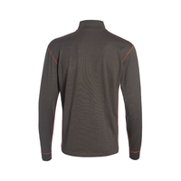 Chemise de sport en laine mérinos à manches longues Solarwool marron avec col montant et fermeture éclair 1/4 pour homme, idéale pour le cyclisme