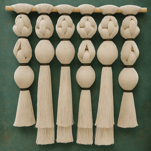 Arte da Parete in Cotone con Nappine Stile Art Deco, Macramè Intrecciato per Decorazioni di Vacanze, Cabine, Matrimoni, Compleanni, <span class=keywords><strong>Natale</strong></span> e Diwali - Product Image 4