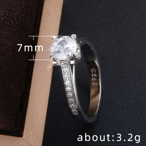 Elegante Anello di Fidanzamento Classico in Rame con Diamante Coltivato in Laboratorio per Donne, Accessorio di Gioielleria alla Moda - Product Image 5