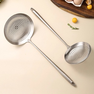 Cuchara Coladora de Acero Inoxidable 304, Utensilio de Cocina de Grado Alimenticio para Freír, Escurrir Pasta, Fideos y Otras Comidas - Product Image 1