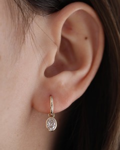 Elegant 18K Yellow Gold Oval Cut Lab Grown Drop <b>Earrings</b> for Women VVS Quality Dainty <b>Fine</b> Jewelry Gift - Product Image 1