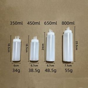 ขวดบีบพลาสติก 3 รู สำหรับใส่ซอส น้ำส้มสายชู น้ำมัน ซอสมะเขือเทศ พร้อมโลโก้สั่งทำได้ - Product Image 2