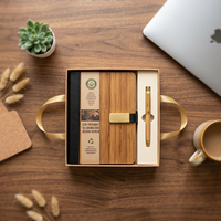 Coffret Cadeau d'Affaires en Cuir PU Écologique Liviya avec Logo Personnalisé et Boîte Cadeau Colorée - Saint-Valentin/Remise de Diplôme - Carnet, Stylo, Appareil Numérique