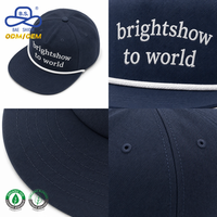 Topi Baseball 5 Panel Bordir Logo Huruf Kustom Grosir dari Katun dengan Tali untuk Pakaian Luar Ruangan Unisex