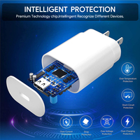 Pengisi daya dinding USB C 25W PD 3.0, adaptor daya Cepat OTP dilindungi untuk penggunaan telepon seluler dengan desain blok