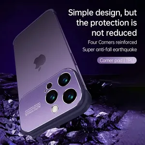 Cạnh silicon bumper kim loại ống kính bảo vệ TPU góc Pad điện thoại chống sốc trường hợp đối với <span class=keywords><strong>iPhone</strong></span> 14 14 cộng với 14 12 13 Pro Max - Product Image 5