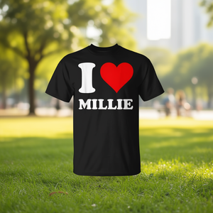 T-shirt promotionnel Red Heart I Love Millie - Product Image 3