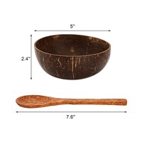 Bols à noix de coco et cuillères en bois de 15 Oz, pour la cuisine