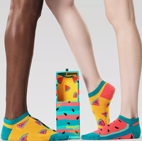 Coffret cadeau personnalisé à motif de pastèque paquet de chaussettes nouveauté vente en gros de chaussettes mignon court bateau cheville chaussettes de bateau mignonnes pour femmes