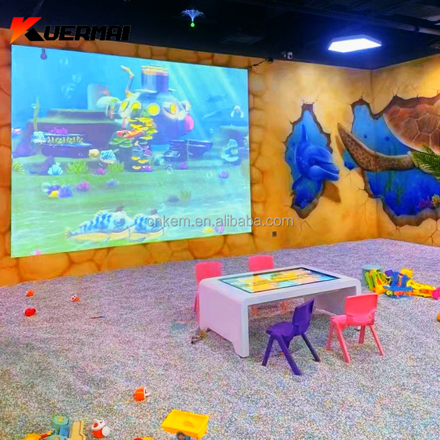 Kuermai Multiplayer Interactive 3D Projection Drawing Game Magic Digital Painting Graffiti Wall Short Throw Lightweight Portable