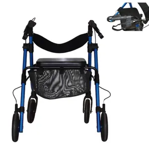 Déambulateur médical pliable de caddie extérieur en aluminium de capacité de 100kg avec le siège pour l'aîné