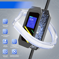Nouvelle conception, chargeur de véhicule électrique portable 16A, 3,5 kW, type 2, chargeur rapide pour véhicule électrique, câble TPU, protection RCD, IP65 avec écran intelligent