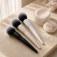 Pinceau à poudre en fibres synthétiques Duo Tone, pinceau de maquillage rond en forme de dôme pour la pose de poudre, le mélange et le maquillage du visage