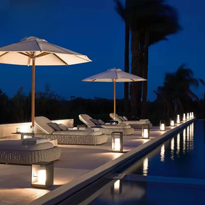 Chaise longue de <span class=keywords><strong>jardin</strong></span>, mobilier d'extérieur, lit de soleil en rotin, chaise longue de piscine, lit de repos, mobilier de patio - Product Image 6