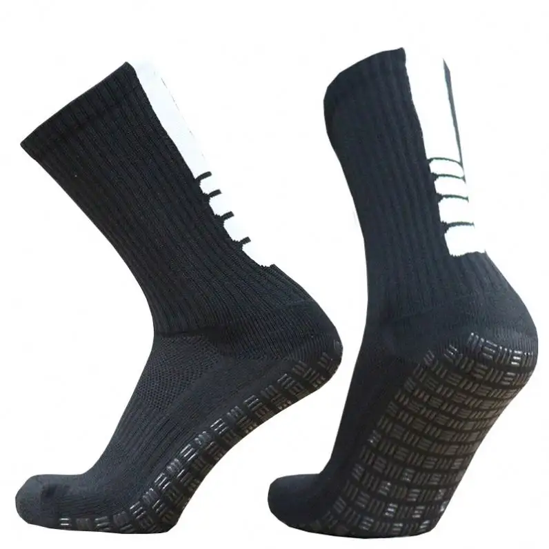 New Thin Stripe Anti Slip Football Socks Breathable Thickened Line Dot Men Sports Grip Soccer