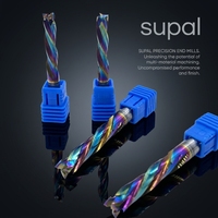 Fresa de compresión espiral de carburo SUPAL de 3/8 con recubrimiento de TiAlN, OEM/ODM disponible para maderas compuestas, fresas de extremo de alta velocidad CNC