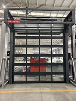 Porte pliante IdealDoor en alliage d'aluminium avec cadre transparent en verre, coupe-vent et design moderne
