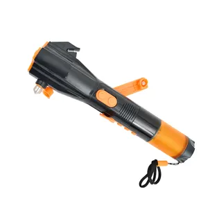 Window Glass Breaker and Seat belt Cutter, Self Powered Multi-Function Torch with FM Radio