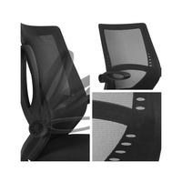 Chaise de bureau ergonomique pivotante noire à hauteur réglable en maille, haute qualité, vente chaude